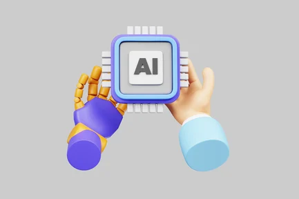 Preview: Ai chip held by robot hand