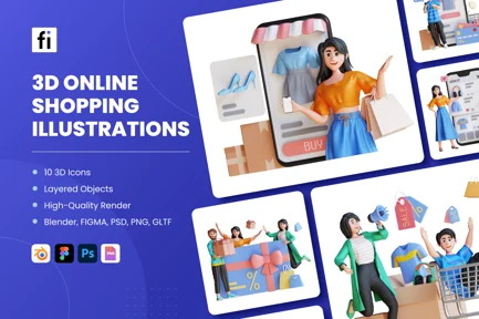 Preview: Online Shopping Illustration