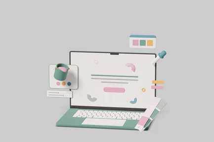 Preview: Laptop with pastel accessories