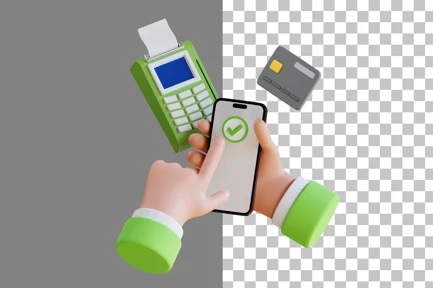 Preview: Hand Holding Phone Online Payment 3D Icon