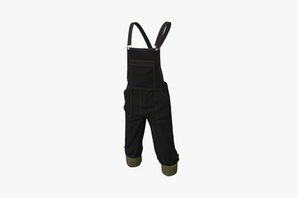 Preview: Black overalls with adjustable straps and green soles